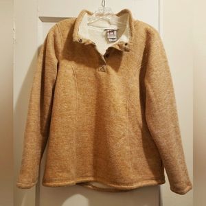 Orange fuzzy pullover